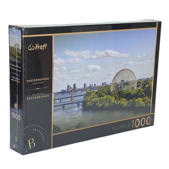 New sealed Trefl 1000pcs Adult Puzzle -Biosphere, Montréal Skyline - Picture 1 of 13